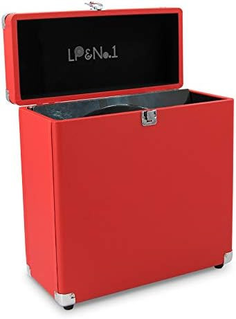 LP&No.1 Vinyl Record Storage Box,Portable Record Carrying Case for 30+ Vinyl Albums,Red | Amazon (US)