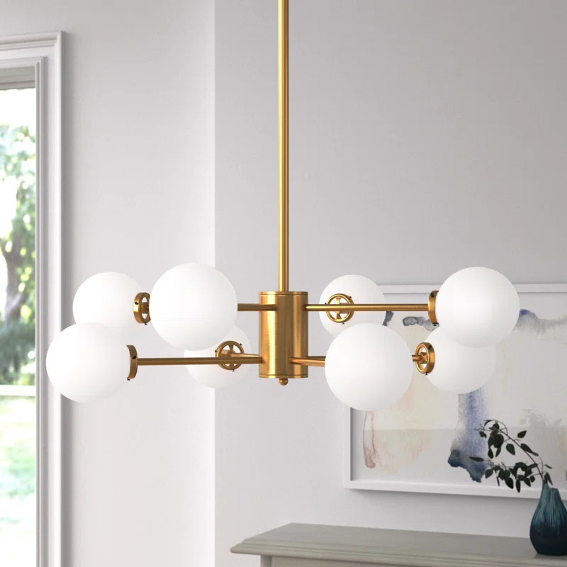 Bova 8 - Light Sputnik Modern Linear Chandelier | Wayfair Professional