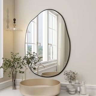 GLSLAND 26 in. W x 38 in. H Irregular Shape Frameless Wall Bathroom Vanity Mirror A2638IG3 - The ... | The Home Depot