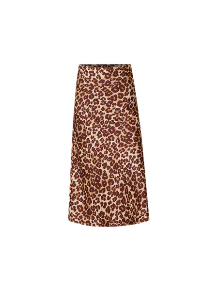 Animal Print Satin Bias Slip Skirt | Ann Taylor