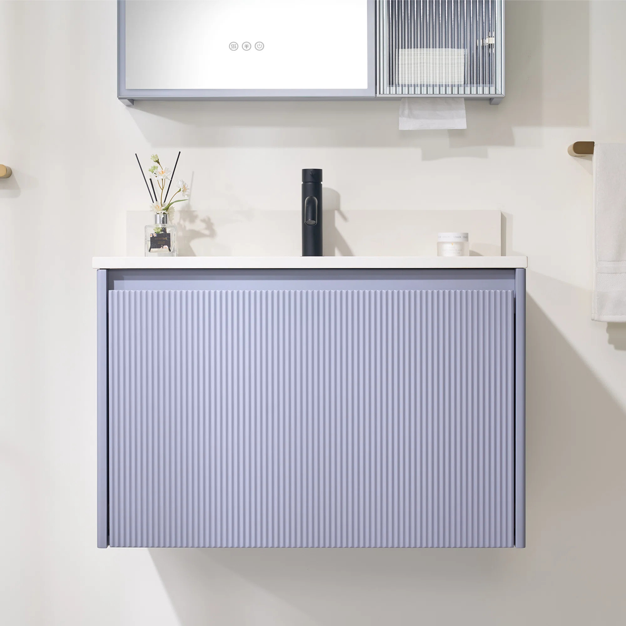 Latitude Run® Geskea 20'' H X 30'' W Wall-Mount Bathroom Vanity With White Quartz Top and Single... | Wayfair North America