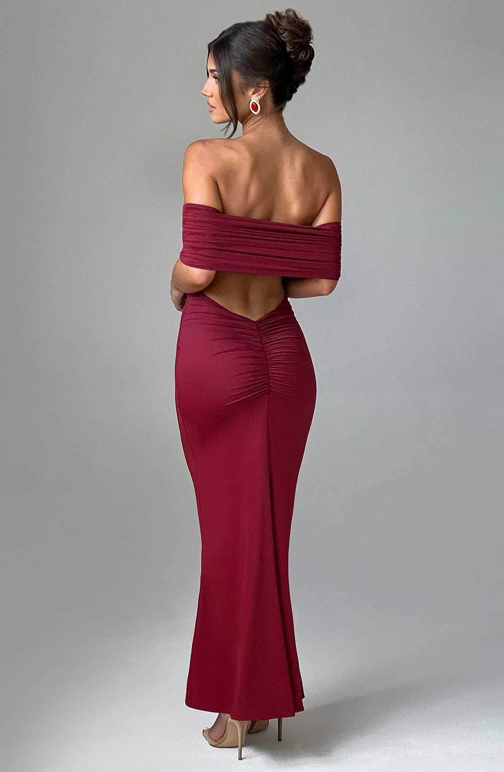 Belinda Maxi Dress - Burgundy | Babyboo (global)