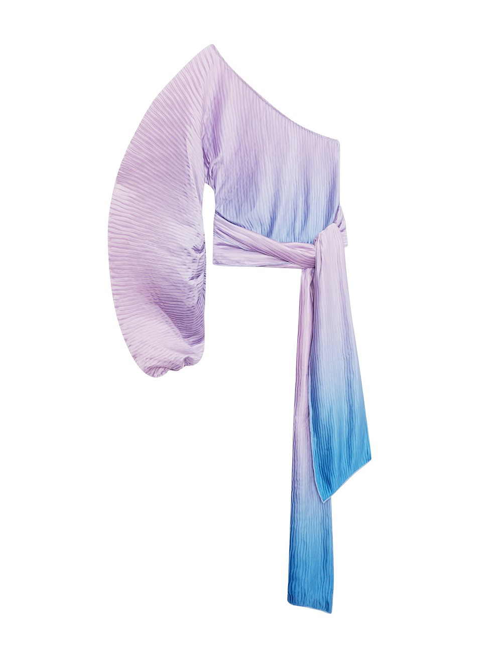 Women's Roza Pleated One-Sleeve Top - Sheer Lilac Ombre - Size Large - Sheer Lilac Ombre - Size Larg | Saks Fifth Avenue