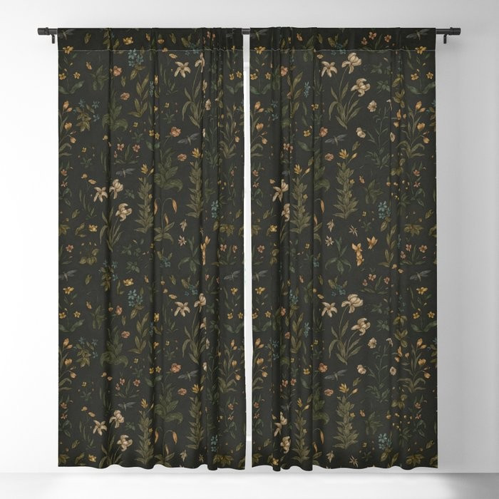 Old World Florals Blackout Curtain by Jessica Roux | Society6