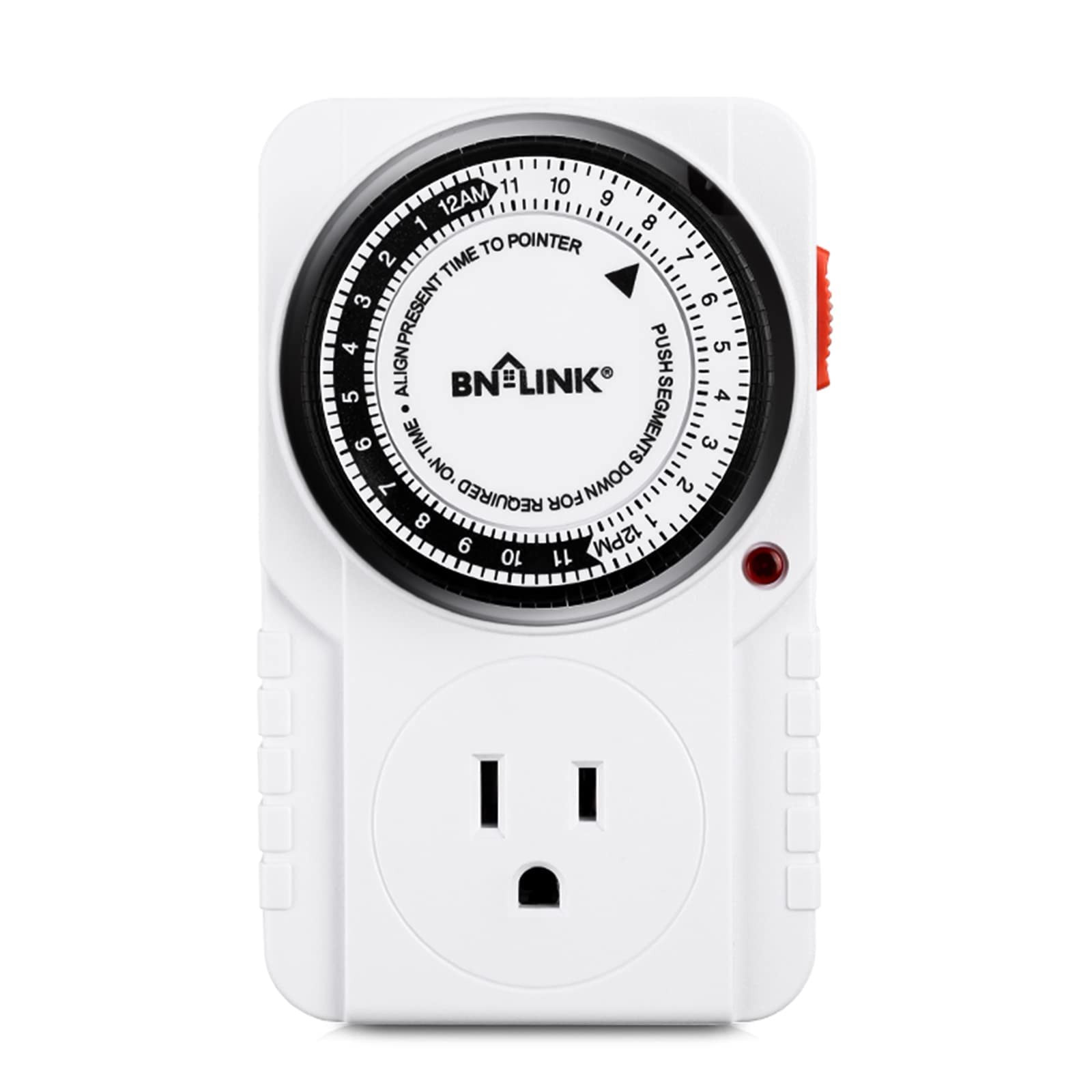 BN-LINK 24 Hour Plug-in Mechanical Timer Grounded for Aquarium, Grow Light, Hydroponics, Indoor L... | Amazon (US)