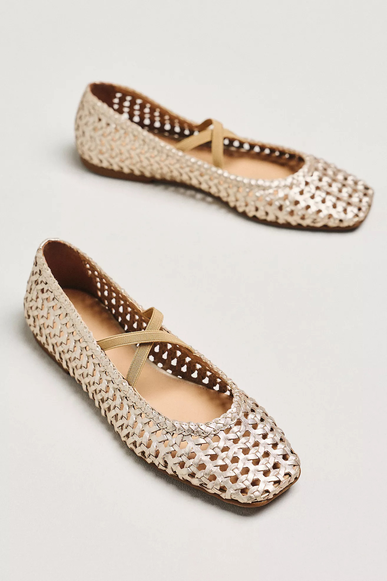 By Anthropologie Woven Leather Ballet Flats | Anthropologie (US)