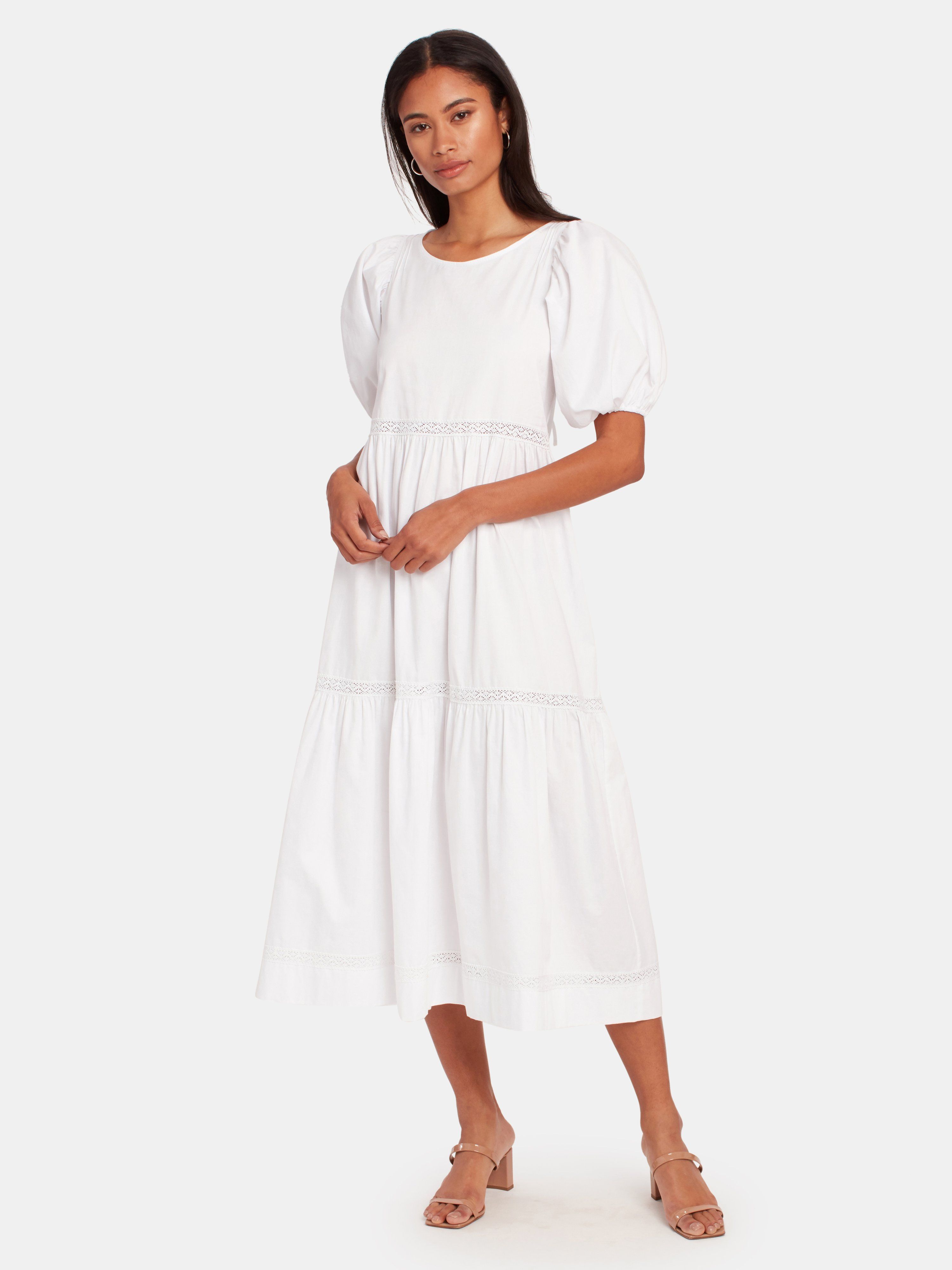 Puff Sleeve Tiered Dress - S - Also in: XS, M, L | Verishop