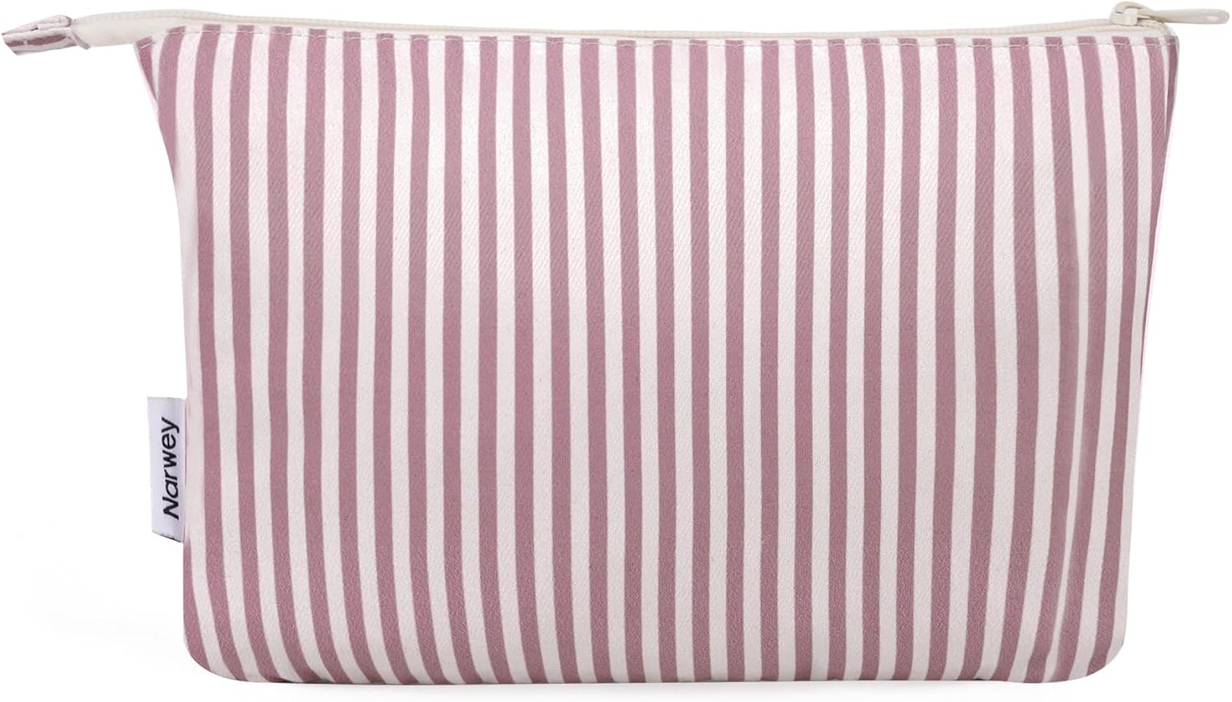 Narwey Small Striped Makeup Bag for Purse Travel Makeup Pouch Cosmetic Bag Zipper Pouch Bags for ... | Amazon (US)