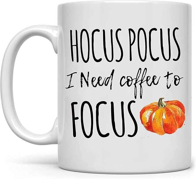 Save The Date Hocus Pocus I Need Coffee To Focus Mug, Halloween Mug, Witch Mug, Cozy Mug, Pumpkin... | Amazon (US)