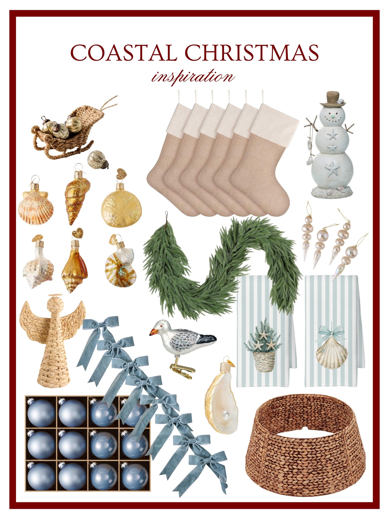 Coastal Christmas, blue and white Christmas. A lot of these are Amazon finds! 🎄🤍🐚✨ 

#LTKHoliday