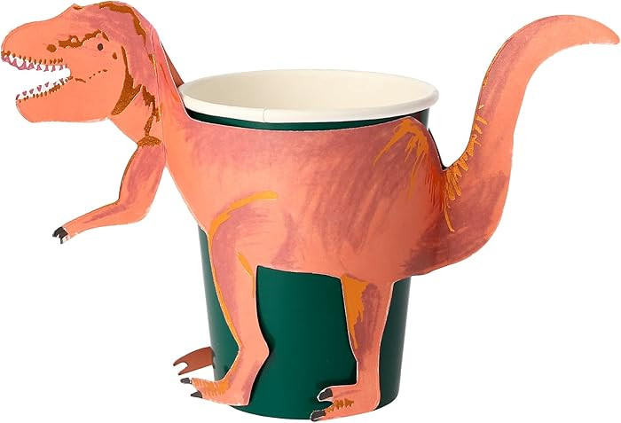 Meri Meri T-Rex Party Cups (Pack of 8), Disposable Dinosaur Party Cups | Amazon (US)