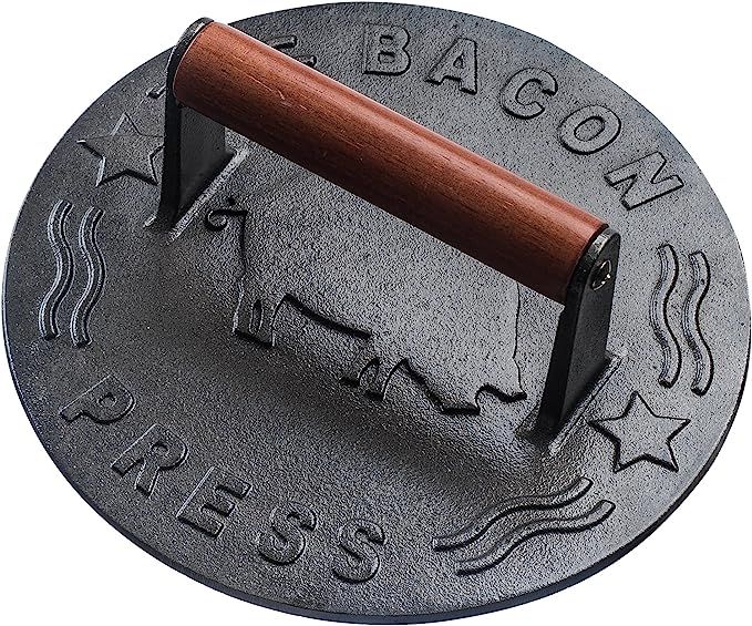 Bellemain Cast Iron Grill Press, Heavy-duty bacon press with Wood Handle, 8.5-Inch Round | Amazon (US)