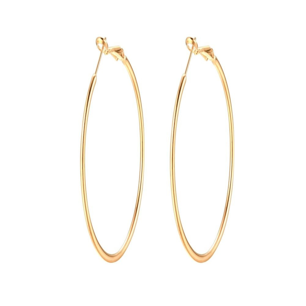 90mm(3.5'') Large Circle Endless Hoop Earrings Hypoallergenic Extra Big Round Huggie Hoops Earrin... | Amazon (US)
