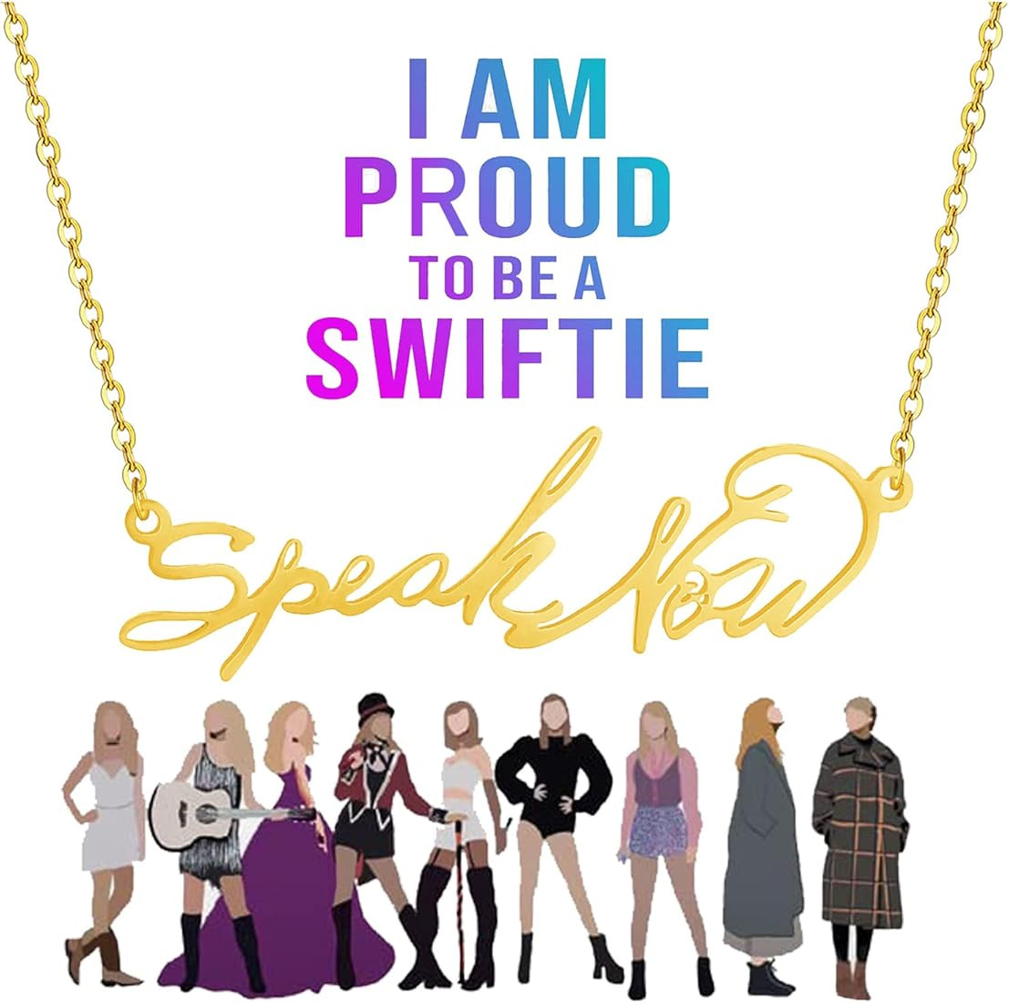 HSWYFCJY Album Song Title Necklace for Women, TS Inspired Necklace for Music Lover, Singer Fans G... | Amazon (US)