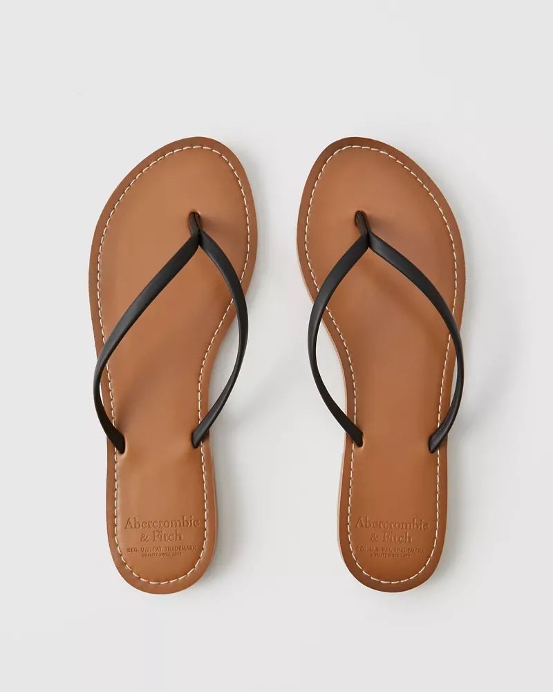 Faux Leather Flip Flips | Abercrombie & Fitch US & UK