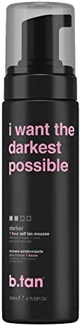 b.tan Self Tan Mousse - I Want The Darkest Tan Possible - Self Tanner For Fast, Dark Tan, 6.7 Fl ... | Amazon (US)