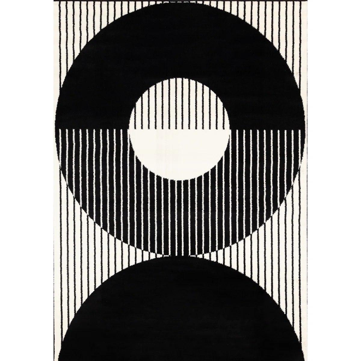 Fresno Black White Contrasting Modern Area Rug | Wayfair North America