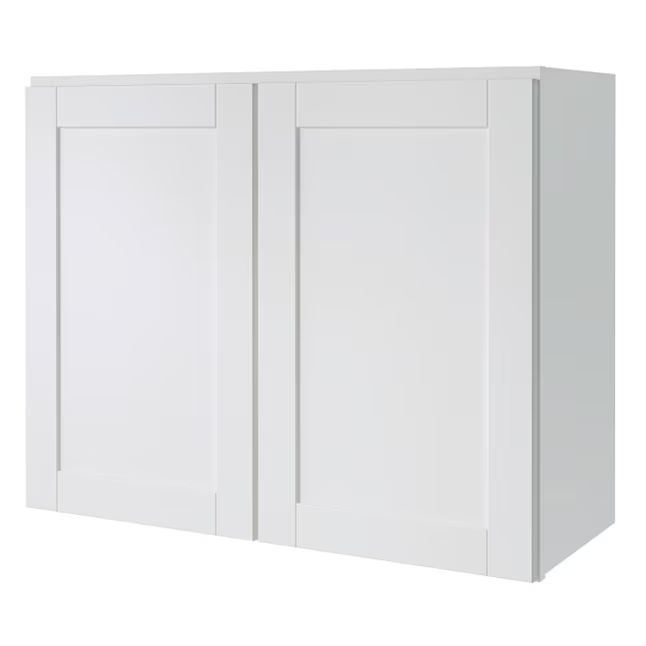 Diamond NOW Arcadia 30-in W x 24-in H x 12-in D White Door Wall Fully Assembled Cabinet (Recessed... | Lowe's