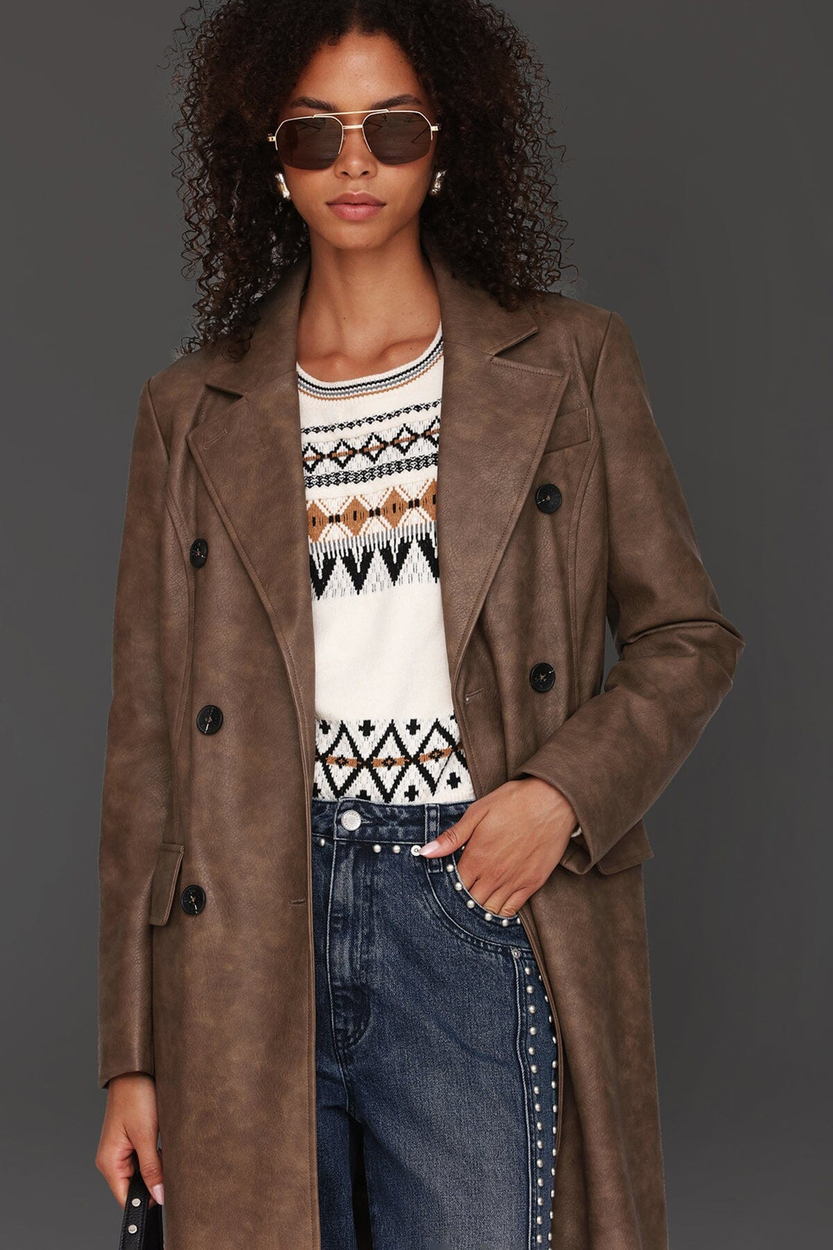 Belted Faux-Ever Leather™ Trench Coat | Avec Les Filles