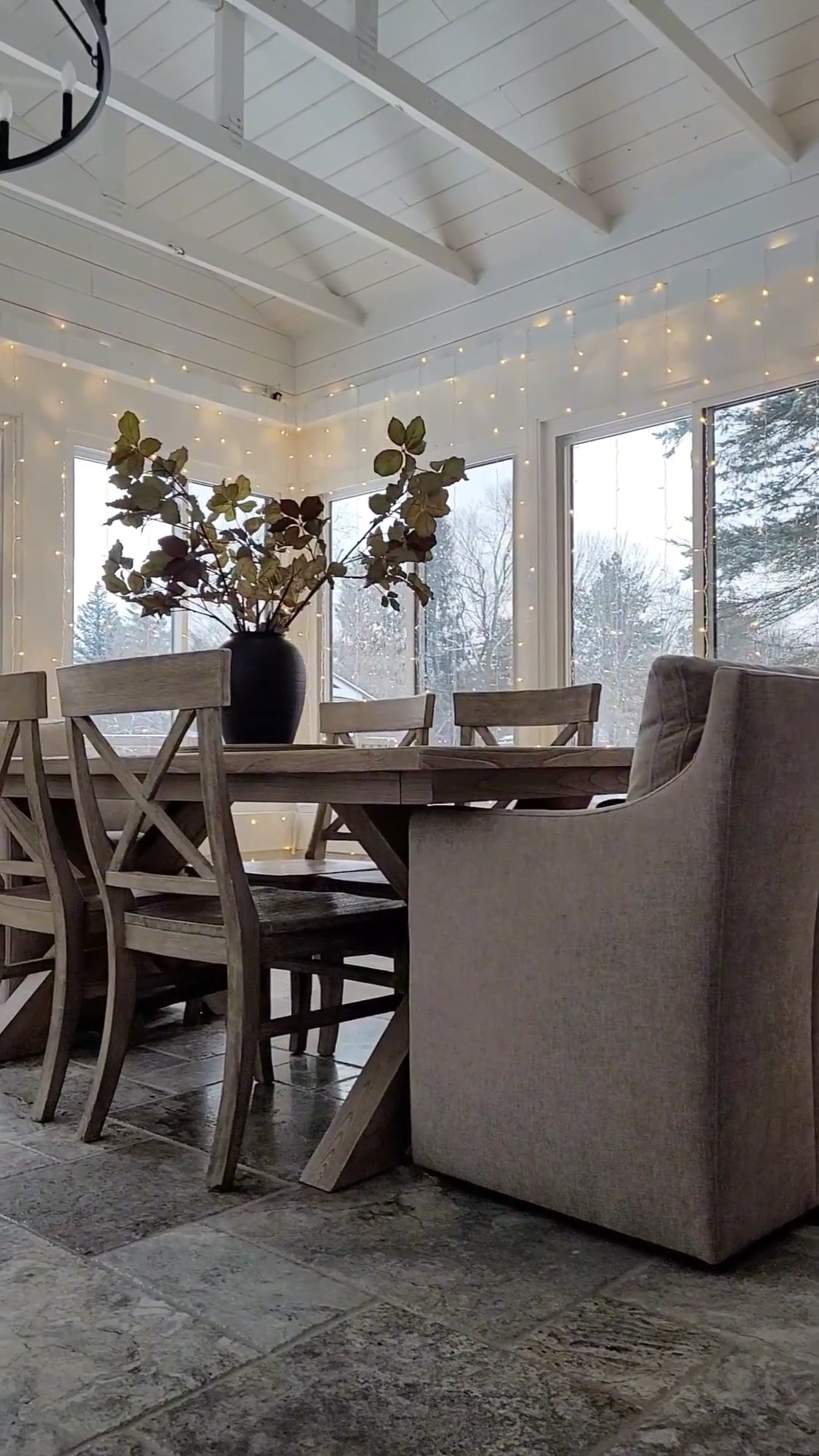 Spring dining room with designer look for less upholstered dining chairs, oversized chandelier, and curtain string lights. Spring decor, spring home decor

#LTKHome #LTKWatchNow #LTKSaleAlert