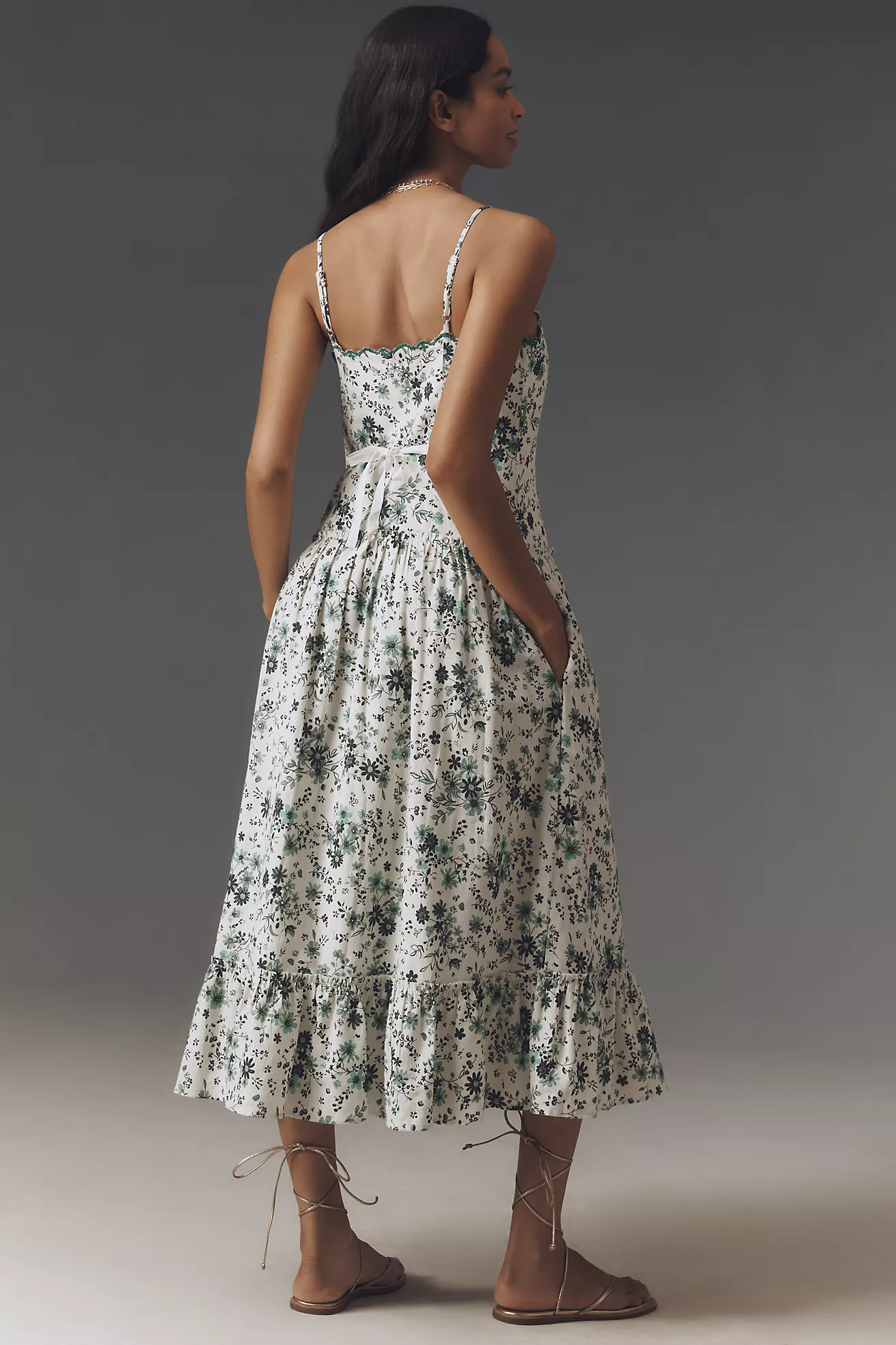 By Anthropologie Sleeveless Drop-Waist Midi Dress | Anthropologie (US)