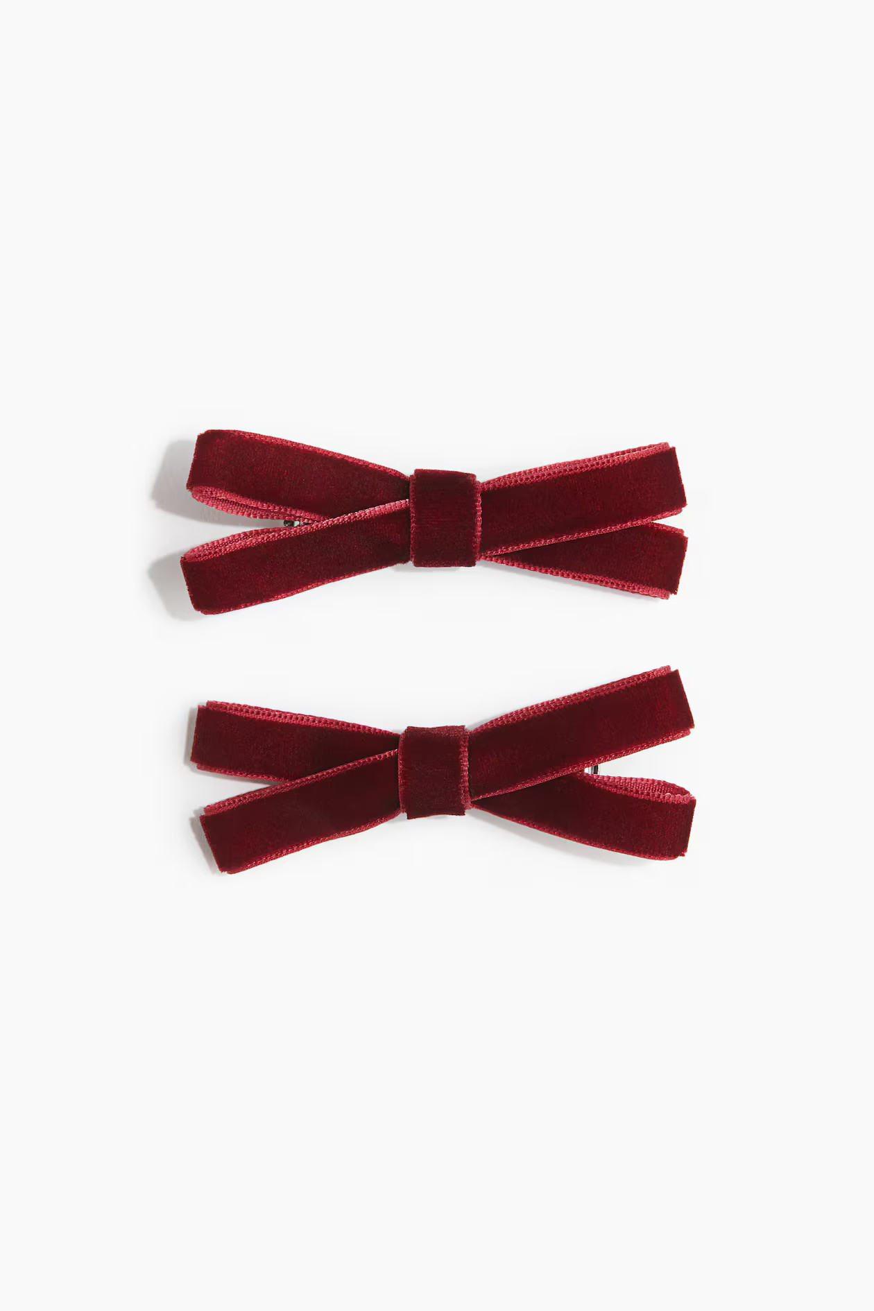 2-pack velvet bow hair clips - Burgundy - Ladies | H&M GB | H&M (UK, MY, IN, SG, PH, TW, HK)