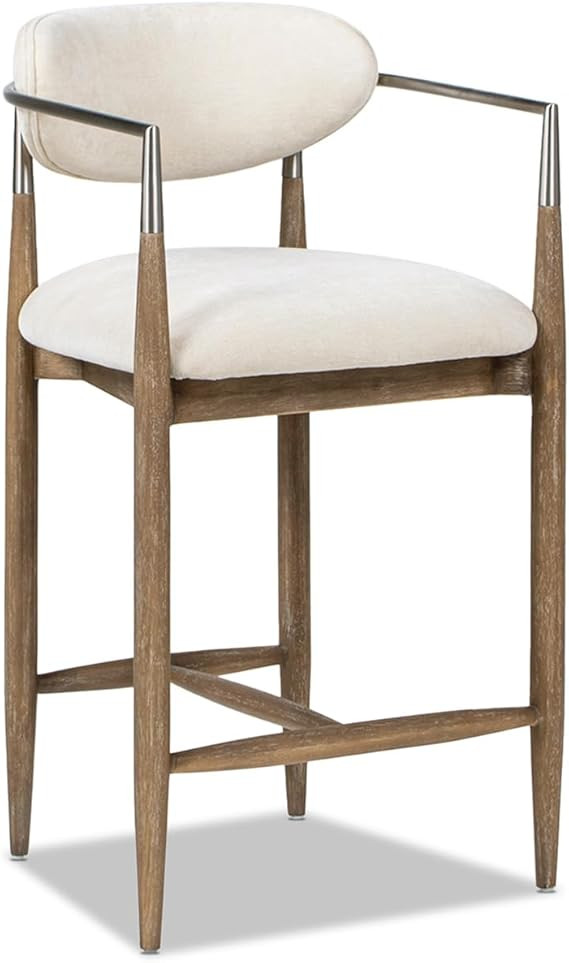 Jennifer Taylor Home Artemis 26" Mixed Material Upholstered Counter Stool, Warm White Chenille | Amazon (US)