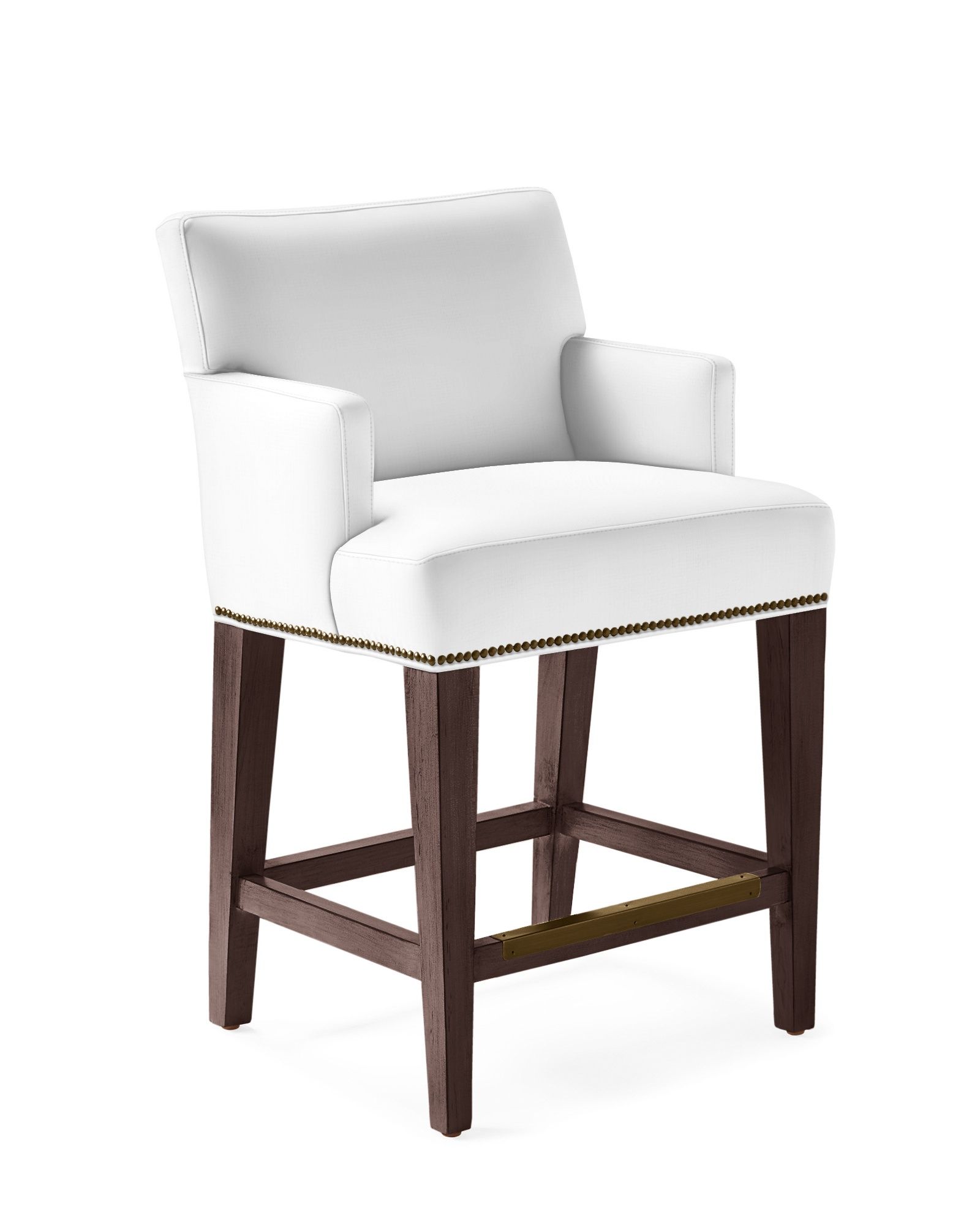 Ross Armed Counter Stool with Nailheads | Serena and Lily