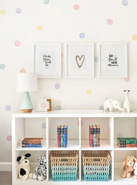 Watercolor Dots Wall Stickers, Pastel, Irregular-Shaped Dots, Polka Dots, Dot Wall Stickers - Pee... | Etsy (US)