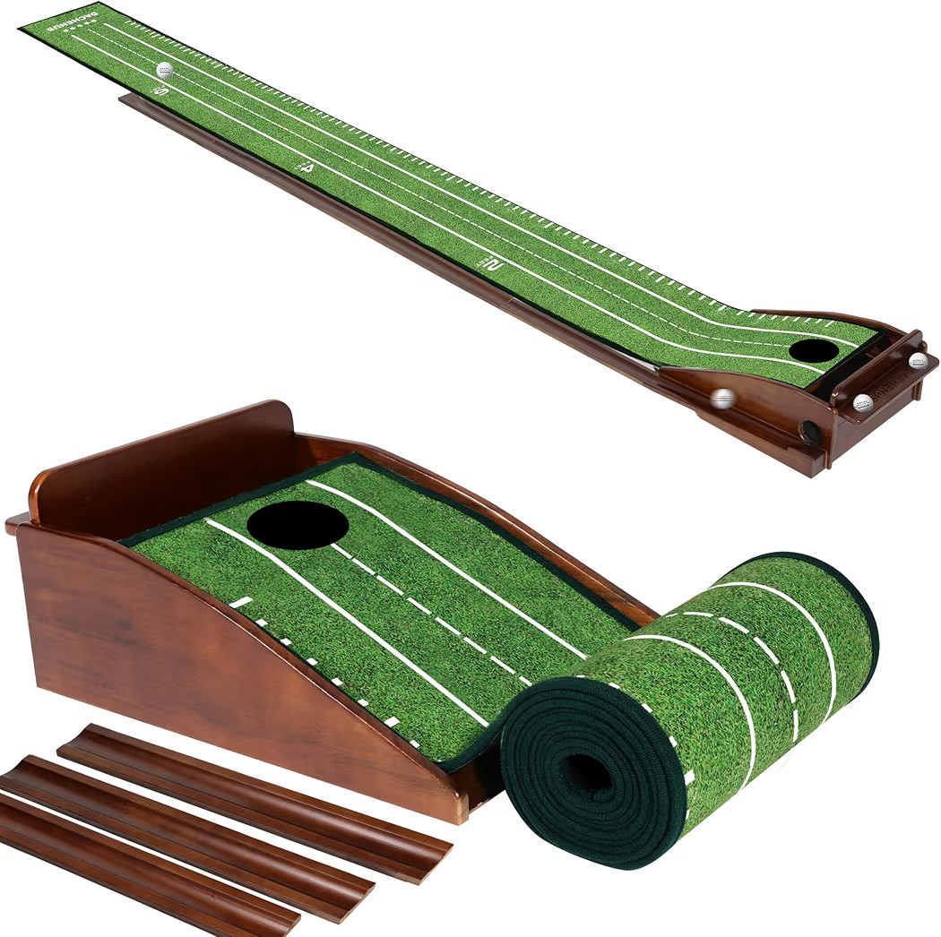 Putting Green Indoor Mat Outdoor Golf Putting Mat with Automatic Ball Return - Ideal for Home, Of... | Amazon (US)