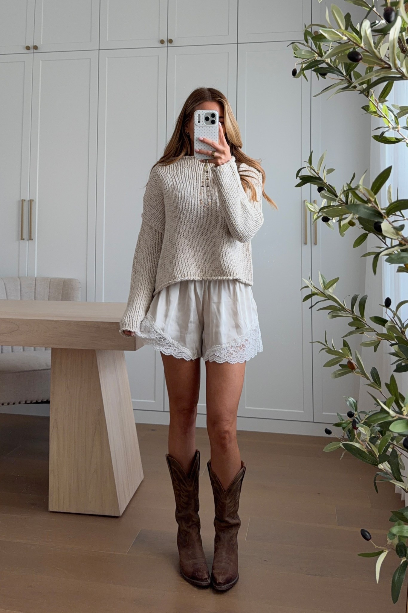 wearing small in both! best lace shorts i’ve tried!