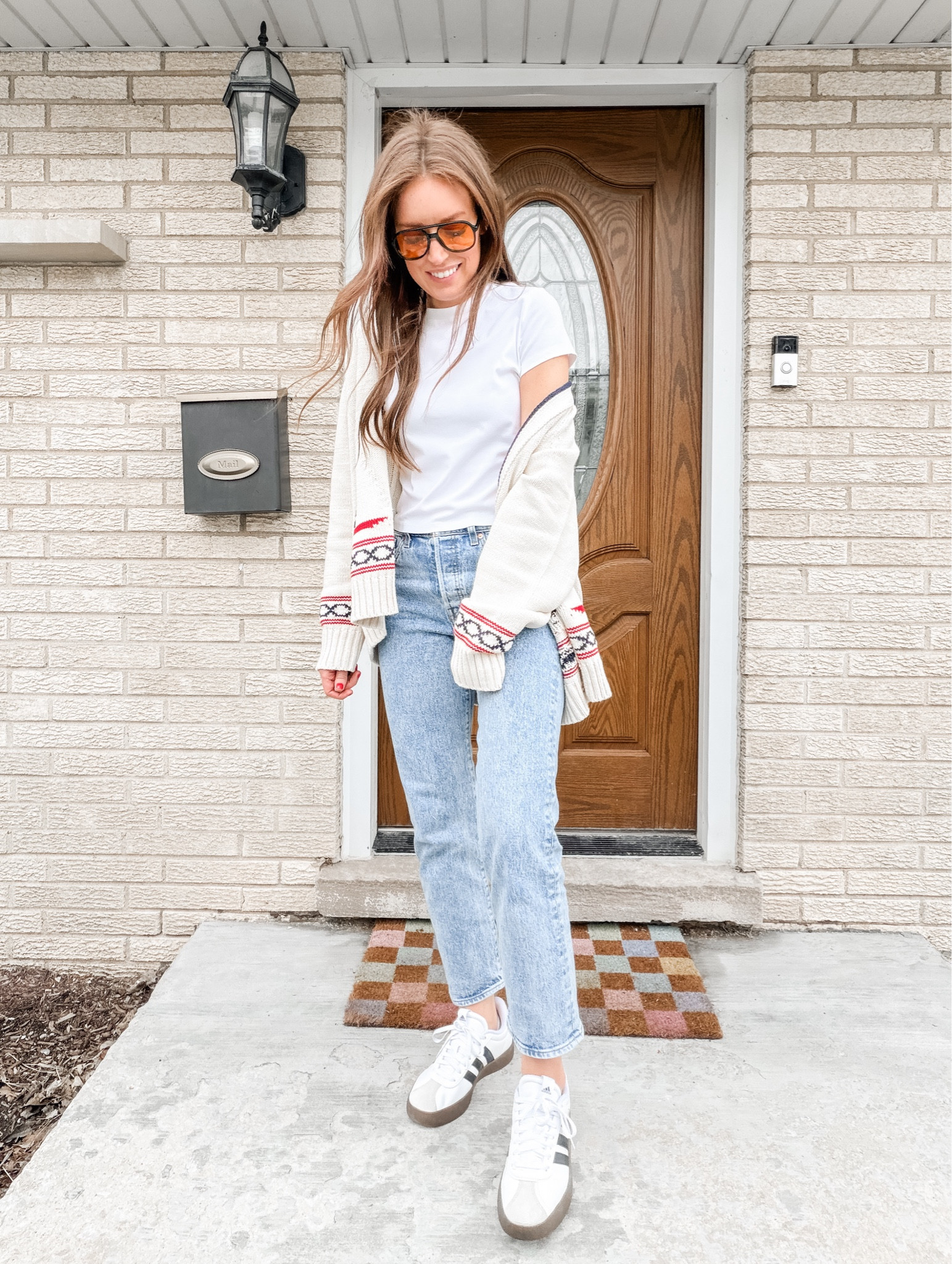 Wearing a M in cardigan - runs tts - size up for a more oversized fit  

Spring outfit / cardigan / coastal grandmother / jeans / sneakers / sunglasses 

#LTKmomlife #LTKootd #LTKgrwm