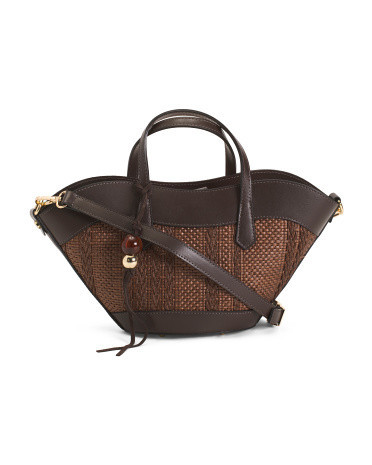 Made In Italy Straw Tulip Tote | TJ Maxx