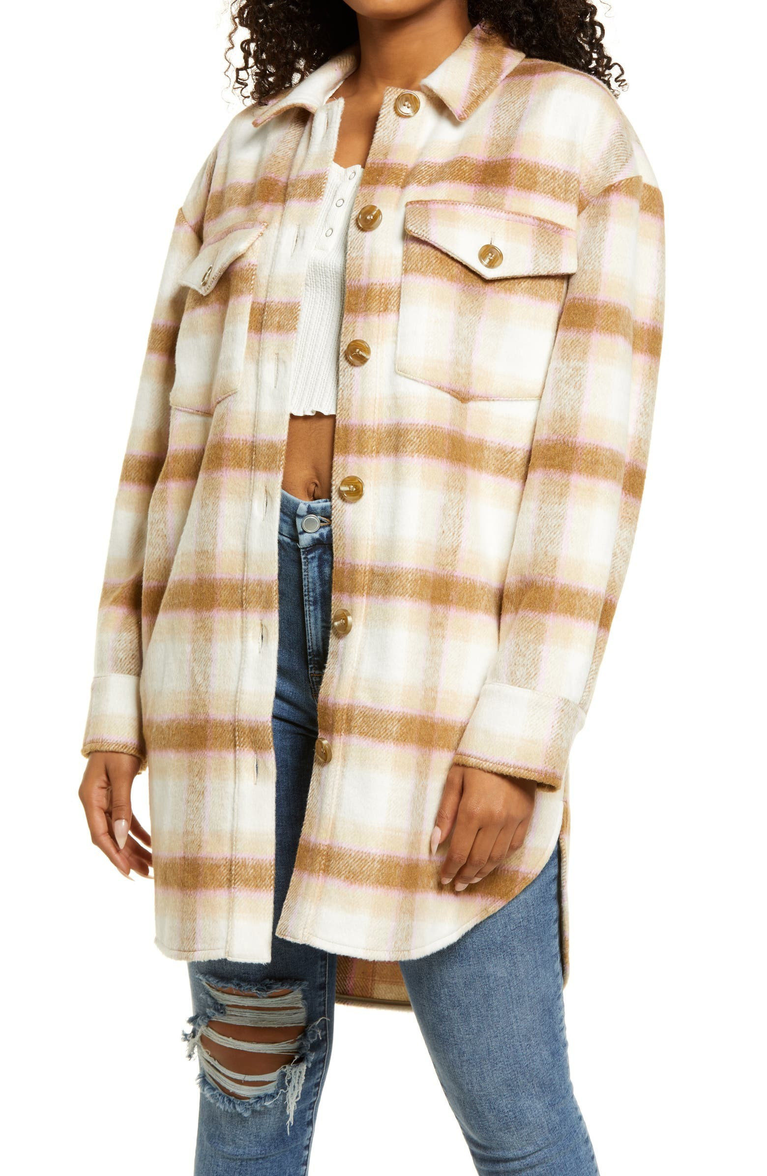 Brushed Plaid Shirt Jacket | Nordstrom | Nordstrom