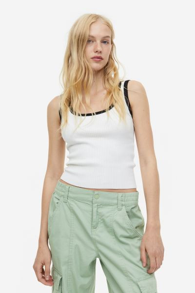 Rib-knit vest top | H&M (UK, MY, IN, SG, PH, TW, HK)