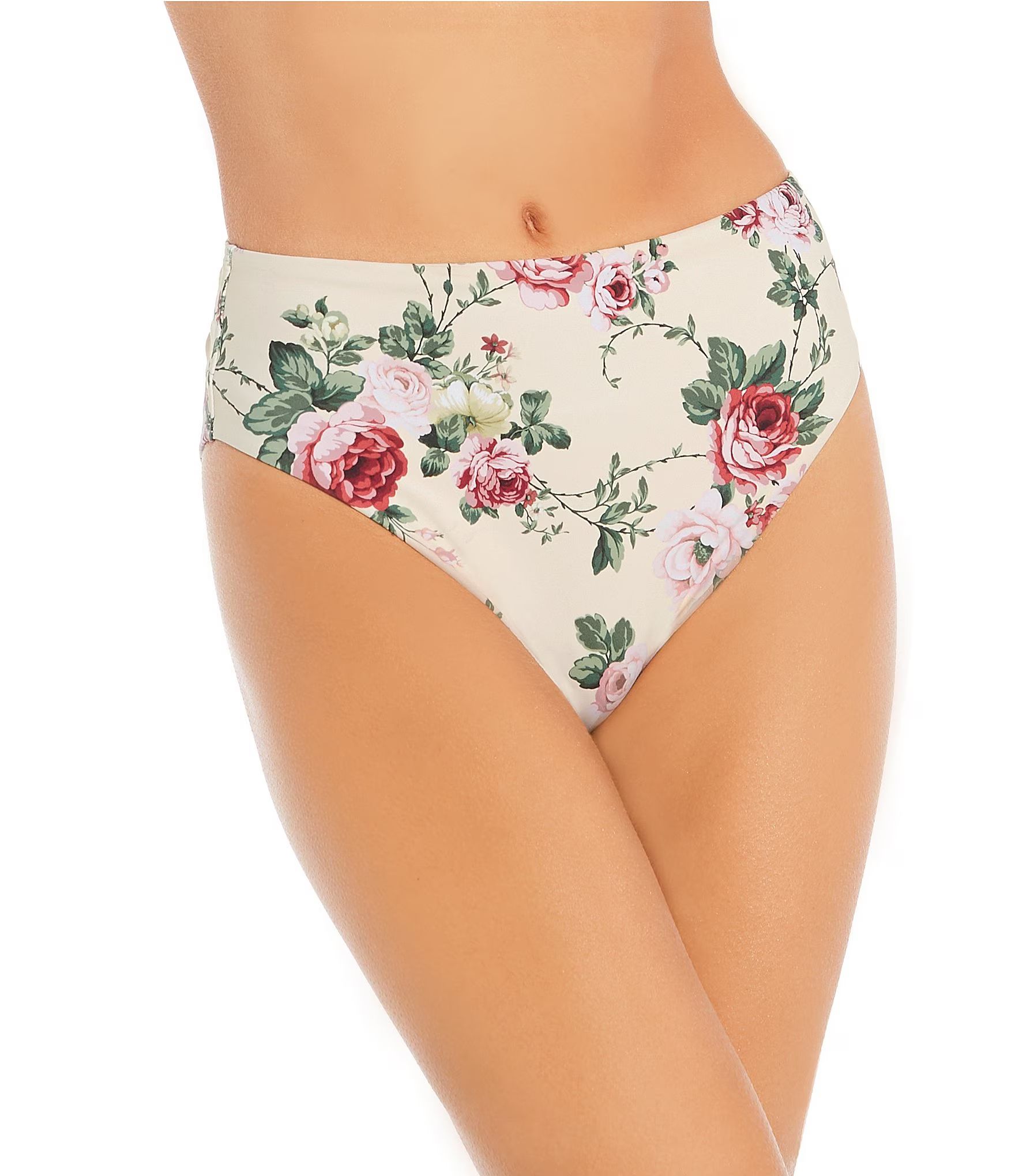 x The Style Bungalow Miraflores Floral Print Bonded Ruffle Bandeau Swim Top | Dillard's
