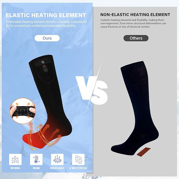 Dr.Warm Heated Socks with APP Remote Control, 3000mAh 7.4V Rechargeable Battery Heating Socks for... | Amazon (US)