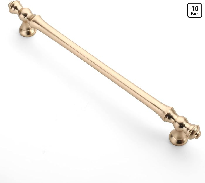 Asidrama 10 Pack 7.5 Inch(192mm) Brushed Brass Kitchen Cabinet Handles, Gold Cabinet Pulls Kitche... | Amazon (US)