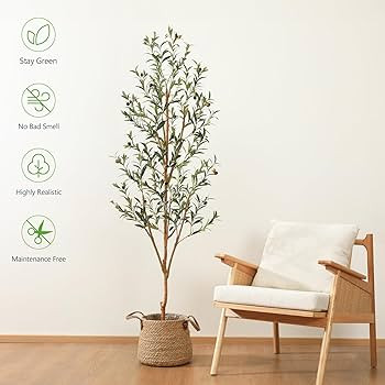 Kazeila Artificial Olive Tree 6FT Tall Faux Silk Plant for Home Office Decor Indoor Fake Potted T... | Amazon (US)