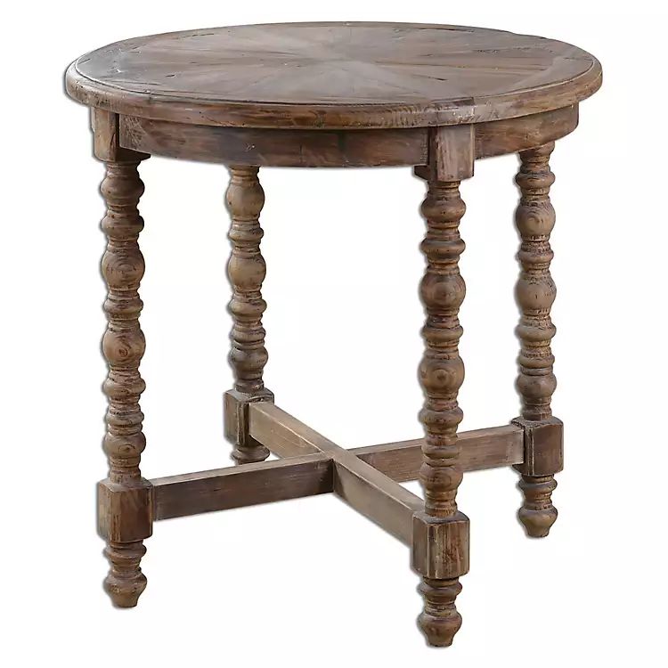 Vintage Sunburst Carved Top Accent Table | Kirkland's Home