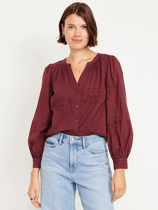 Button-Down Embroidered Top | Old Navy (US)