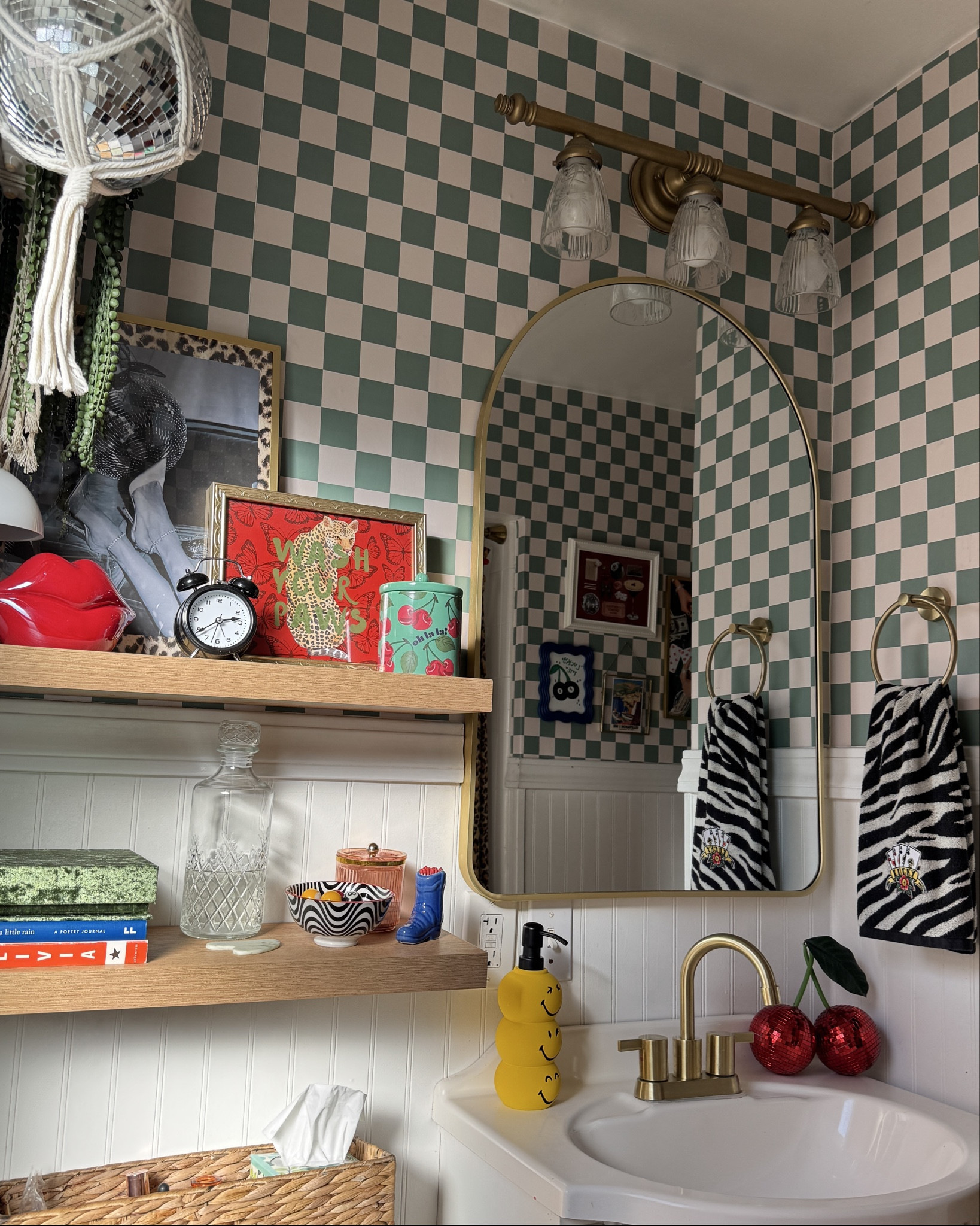 fall bathroom dopamine decor🍒🐆🎱

shower curtain is the Dolores from Urban Outfitters but they only have the mauve option online right now 

#LTKFindsUnder50 #LTKGiftGuide #LTKHome