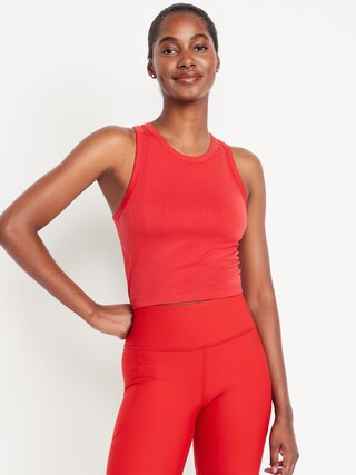 Fluid Seamless Fitted Crop Tank Top | Old Navy (US)