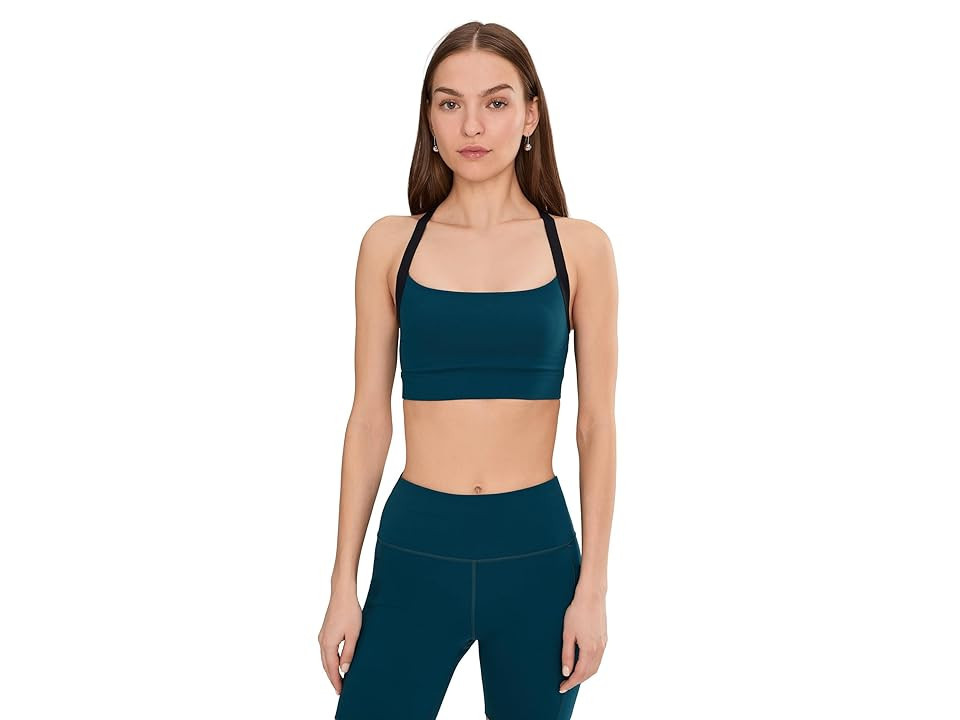 Brooks Luxe Strappy Bra Women's Bra Cosmo/Black: XL (38 A-D) | Zappos.com