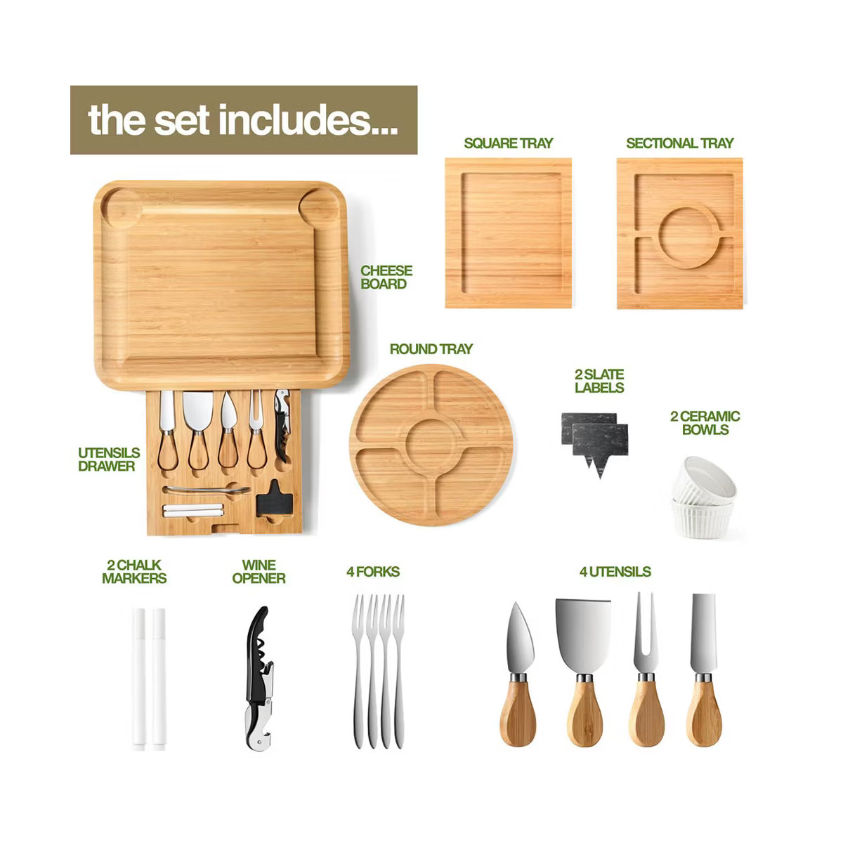 Wooden Charcuterie Board Set with Serving Utensils and Charcuterie Tray  - Cutting Board and Chee... | Target