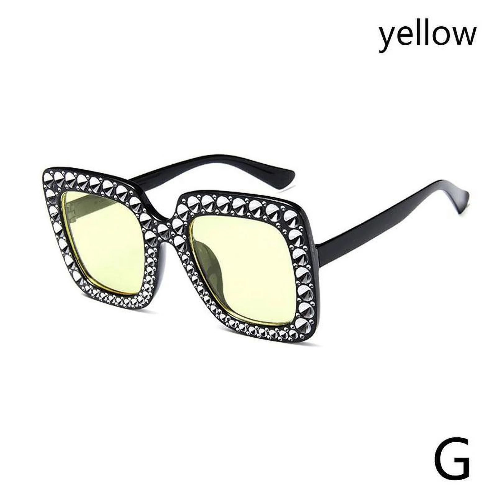 Oversized Square Frame Bling Rhinestone Retro Women Sunglasses Fashion J1G8 | Walmart (US)