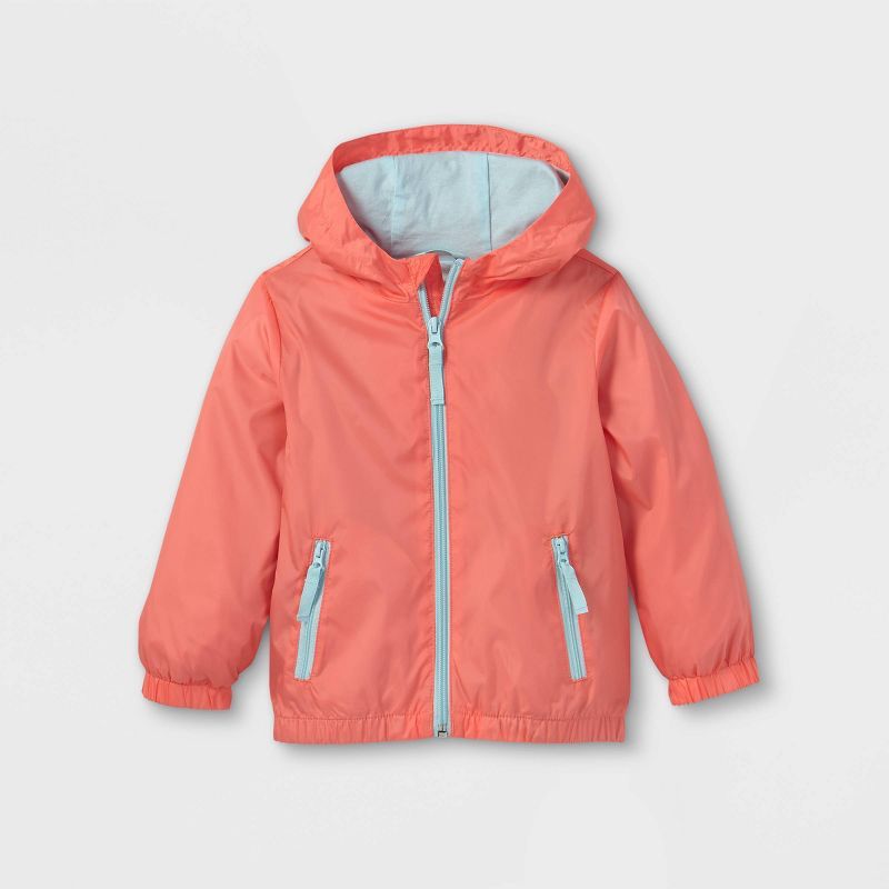 Toddler Girls' Windbreaker Jacket - Cat & Jack™ Coral Orange | Target