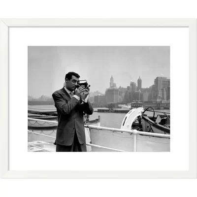 'Cary Grant' Framed in Black/White East Urban Home Size: 25" H x 31" W x 1.5" D, Format: White Frame | Wayfair North America