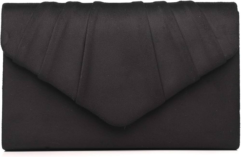 Labair Women's Evening Handbags Pleated Suede Evening Bag Velvet Clutch Bag Wedding Bridal Dress ... | Amazon (US)