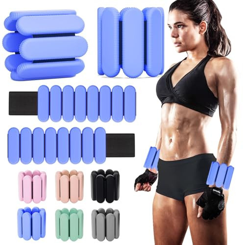 Adjustable Ankle Weights for Women Men,Wrist Weights set for Walking Running,1 Pair (1Lbs Each) Silicone Workout Weights for gym fitness, Jogging,yoga,pilates,strength training,physical therapy(Blue) | Amazon (US)